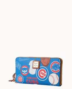 Dooney & Bourke Grab and Go|Wristlets<MLB Large Zip Around Wristlet Cubs