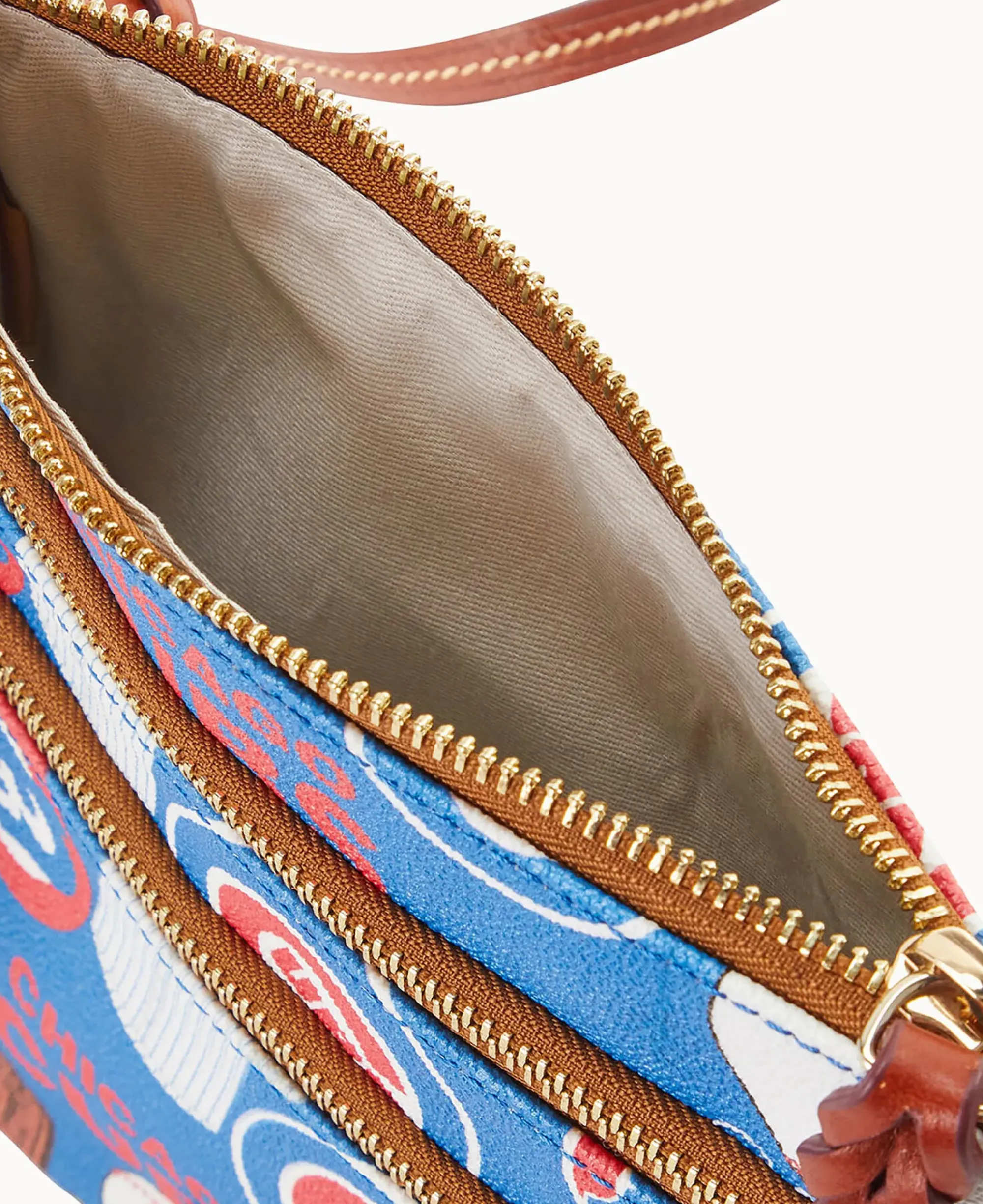 Dooney & Bourke Game Day Ready|Printed Fabric<MLB N S Triple Zip Crossbody Cubs