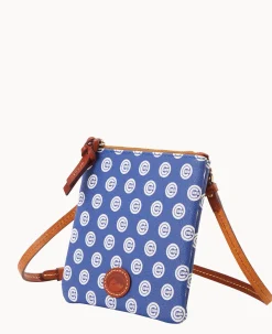 Dooney & Bourke Game Day Ready|Printed Fabric<MLB Small North South Top Zip Crossbody Cubs