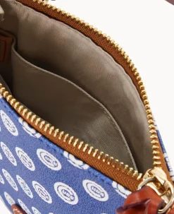 Dooney & Bourke Game Day Ready|Printed Fabric<MLB Small North South Top Zip Crossbody Cubs