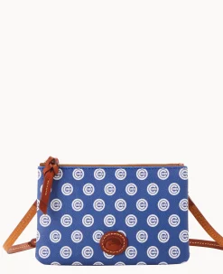 Dooney & Bourke Game Day Ready|Printed Fabric<MLB Top Zip Crossbody Cubs