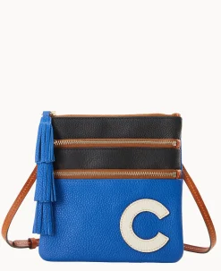 Dooney & Bourke Game Day Ready|Printed Fabric<MLB Triple Zip Crossbody Cubs