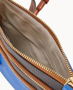 Dooney & Bourke Game Day Ready|Printed Fabric<MLB Triple Zip Crossbody Cubs