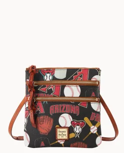 Dooney & Bourke Game Day Ready|Printed Fabric<MLB N S Triple Zip Crossbody Diamondbacks