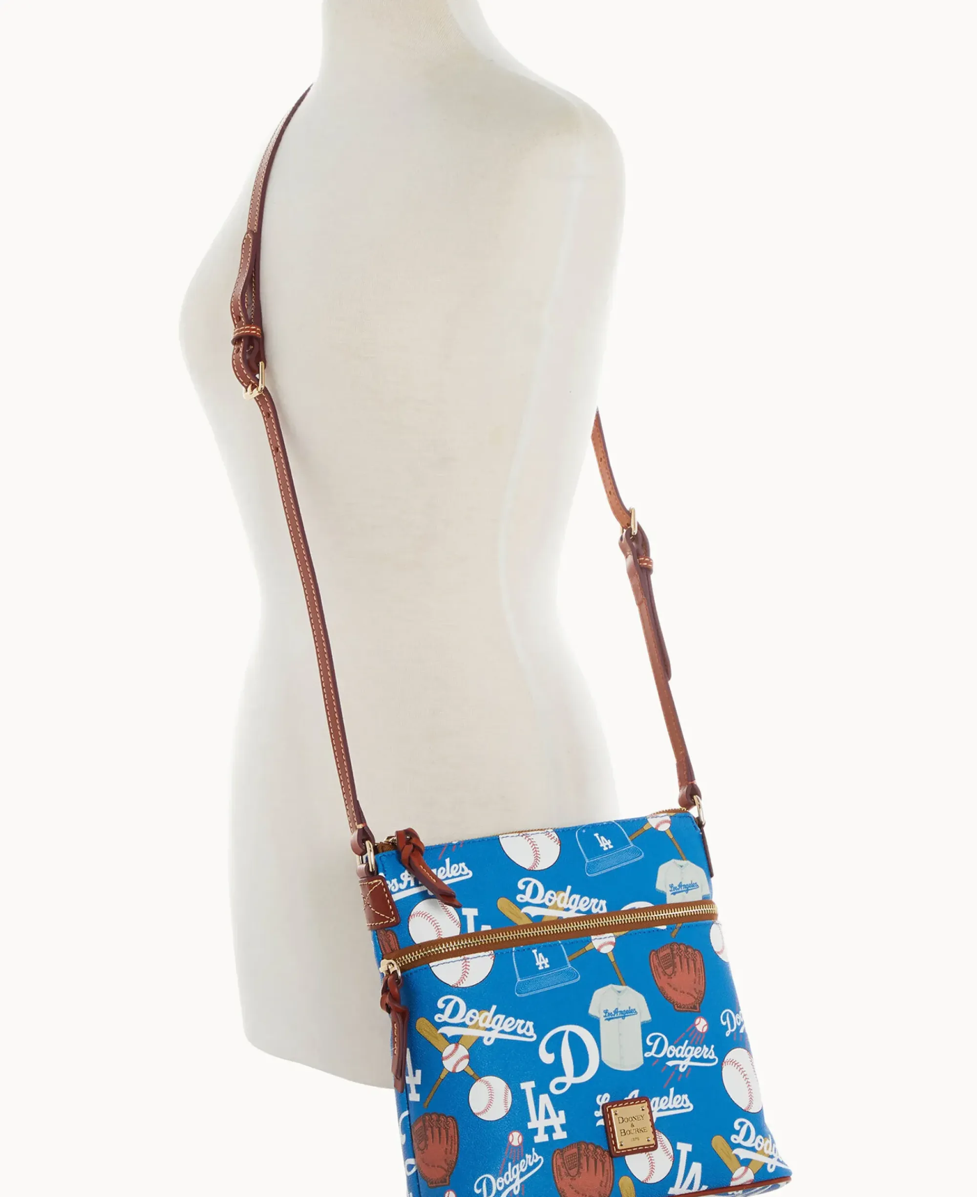 Dooney & Bourke Game Day Ready|Printed Fabric<MLB Crossbody Dodgers