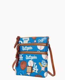 Dooney & Bourke Game Day Ready|Printed Fabric<MLB N S Triple Zip Crossbody Dodgers