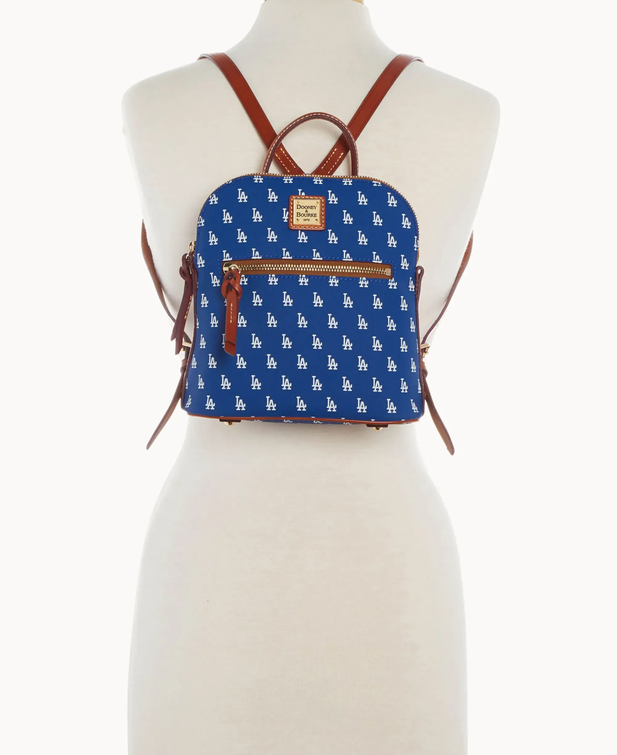 Dooney & Bourke Game Day Ready|Printed Fabric<MLB Small Backpack Dodgers