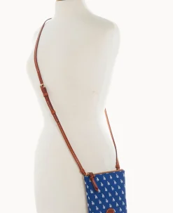 Dooney & Bourke Game Day Ready|Printed Fabric<MLB Small North South Top Zip Crossbody Dodgers