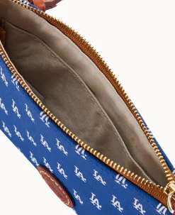 Dooney & Bourke Game Day Ready|Printed Fabric<MLB Top Zip Crossbody Dodgers