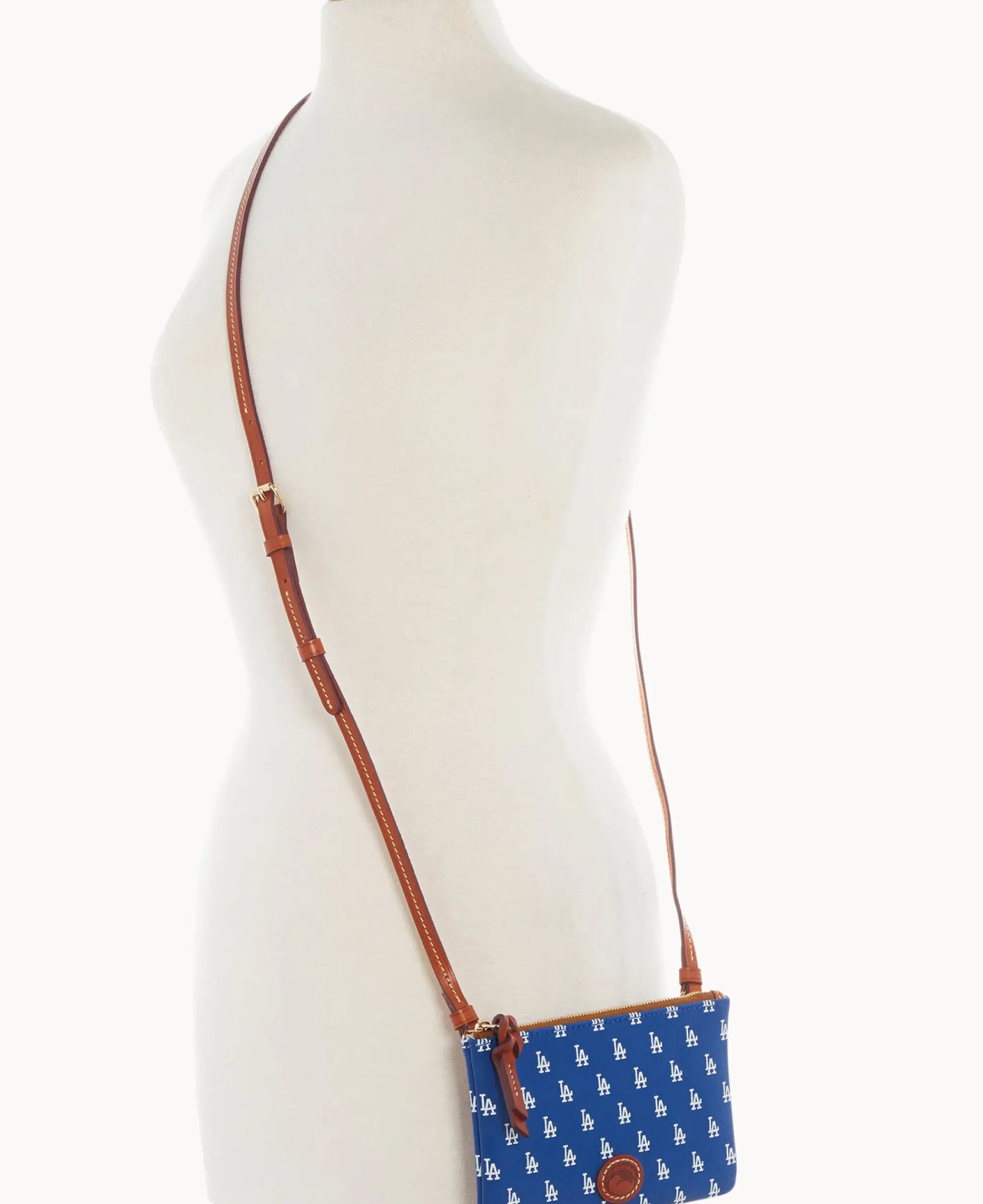 Dooney & Bourke Game Day Ready|Printed Fabric<MLB Top Zip Crossbody Dodgers