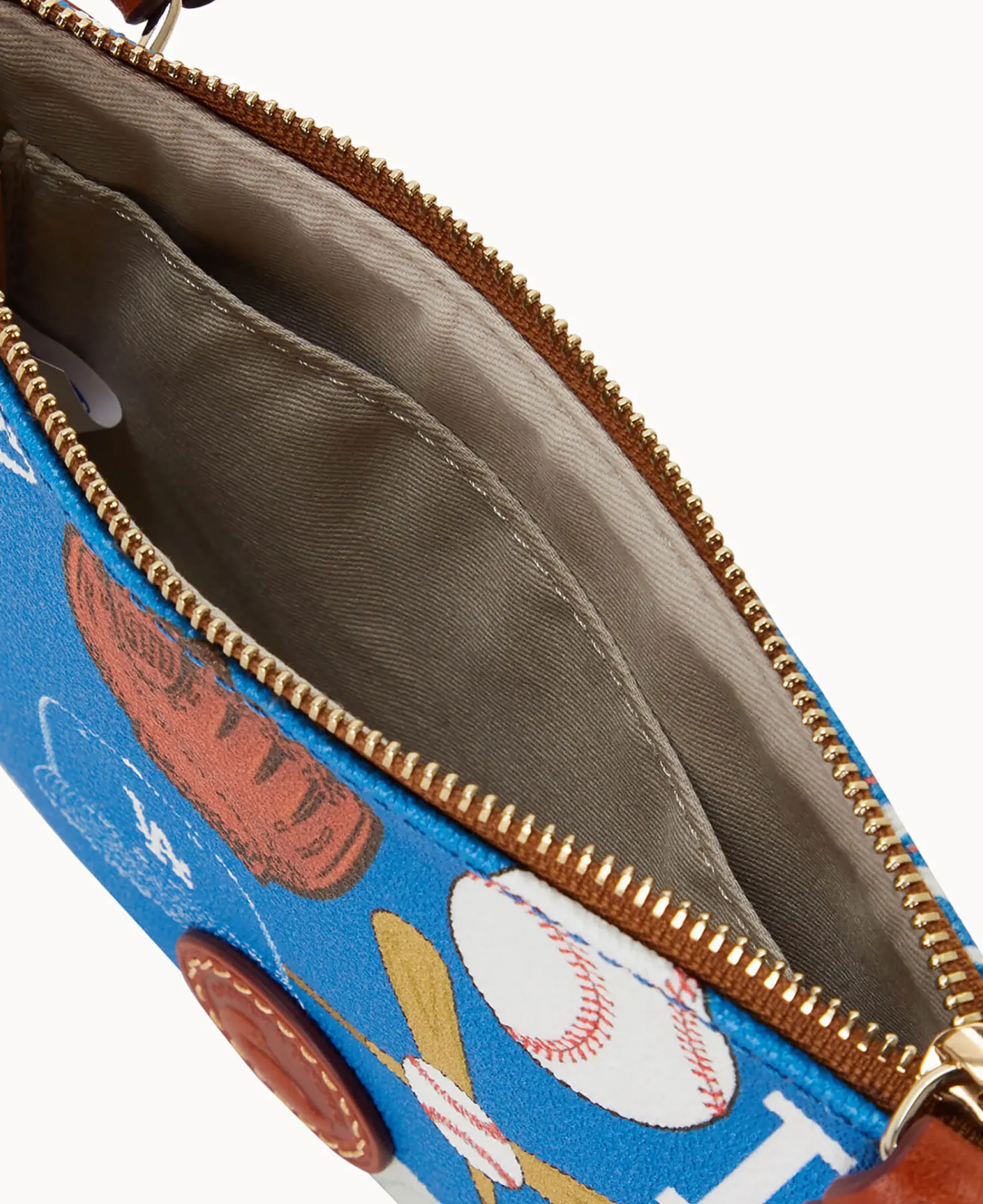 Dooney & Bourke Game Day Ready|Printed Fabric<MLB Top Zip Crossbody Dodgers