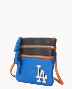 Dooney & Bourke Game Day Ready|Printed Fabric<MLB Triple Zip Crossbody Dodgers