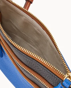 Dooney & Bourke Game Day Ready|Printed Fabric<MLB Triple Zip Crossbody Dodgers
