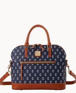 Dooney & Bourke Game Day Ready|Printed Fabric<MLB Domed Zip Satchel Guardians