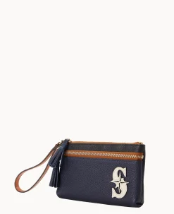 Dooney & Bourke Grab and Go|Wristlets<MLB Double Zip Wristlet Mariners