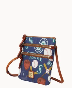 Dooney & Bourke Game Day Ready|Printed Fabric<MLB N S Triple Zip Crossbody Mariners