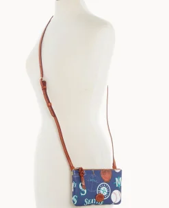 Dooney & Bourke Game Day Ready|Printed Fabric<MLB Top Zip Crossbody Mariners