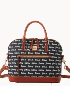 Dooney & Bourke Game Day Ready|Printed Fabric<MLB Domed Zip Satchel MARLINS