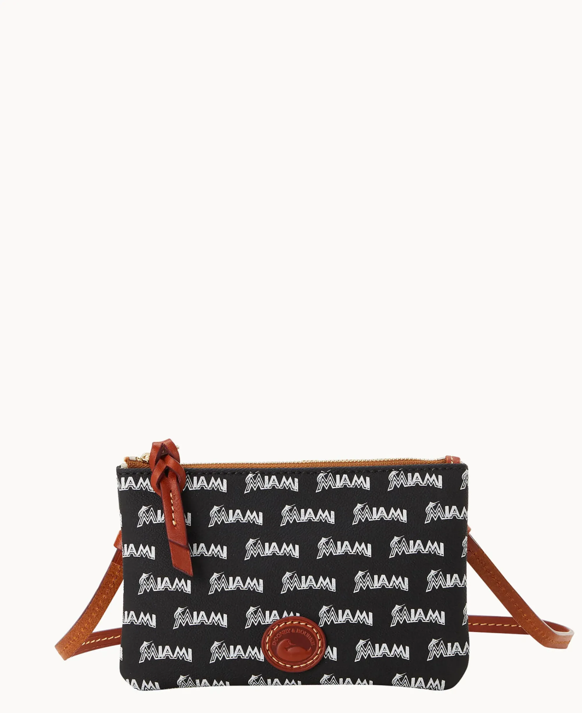 Dooney & Bourke Game Day Ready|Printed Fabric<MLB Top Zip Crossbody Marlins