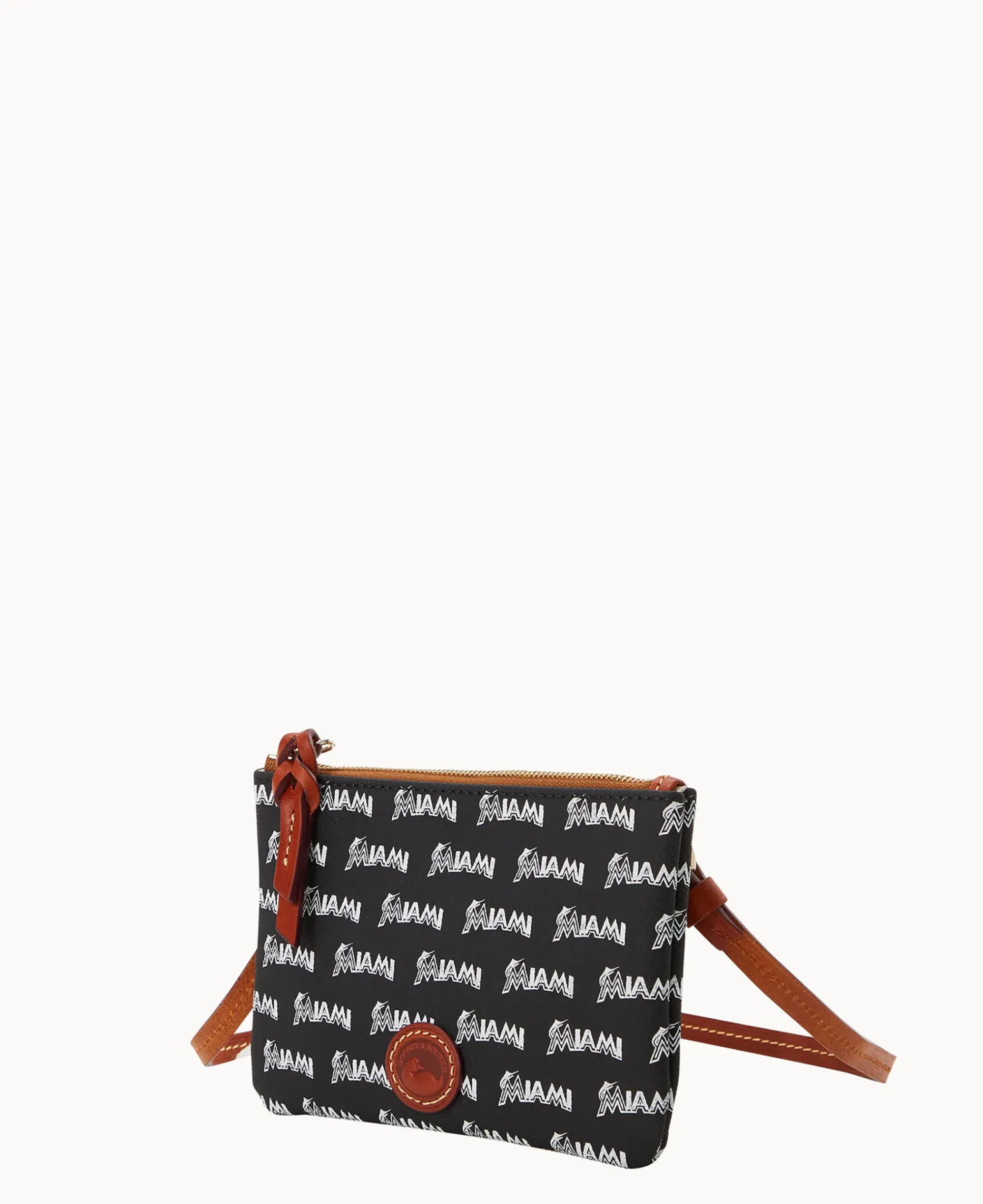 Dooney & Bourke Game Day Ready|Printed Fabric<MLB Top Zip Crossbody Marlins