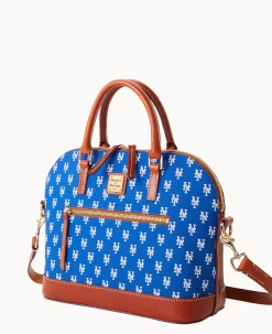 Dooney & Bourke Game Day Ready|Printed Fabric<MLB Domed Zip Satchel METS