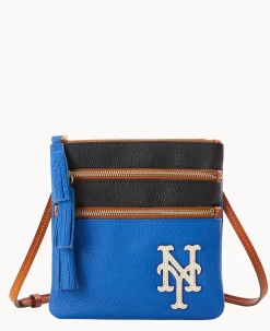 Dooney & Bourke Game Day Ready|Printed Fabric<MLB Triple Zip Crossbody Mets
