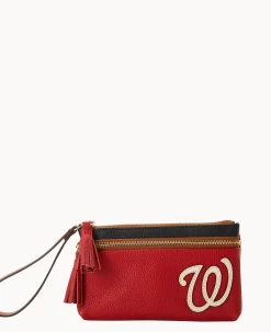 Dooney & Bourke Grab and Go|Wristlets<MLB Double Zip Wristlet Nationals