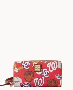 Dooney & Bourke Grab and Go|Wristlets<MLB Large Zip Around Wristlet Nationals