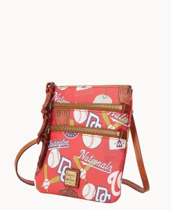 Dooney & Bourke Game Day Ready|Printed Fabric<MLB N S Triple Zip Crossbody Nationals