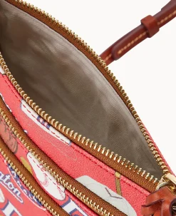 Dooney & Bourke Game Day Ready|Printed Fabric<MLB N S Triple Zip Crossbody Nationals