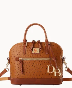 Dooney & Bourke Game Day Ready|Printed Fabric<MLB Domed Zip Satchel Orioles