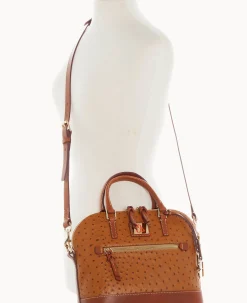Dooney & Bourke Game Day Ready|Printed Fabric<MLB Domed Zip Satchel Orioles