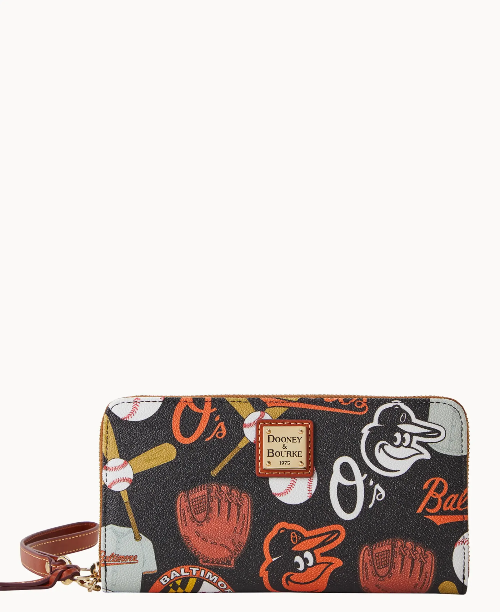 Dooney & Bourke Grab and Go|Wristlets<MLB Large Zip Around Wristlet Orioles
