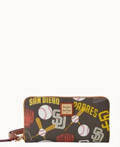Dooney & Bourke Grab and Go|Wristlets<MLB Large Zip Around Wristlet Padres