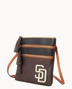 Dooney & Bourke Game Day Ready|Printed Fabric<MLB Triple Zip Crossbody Padres