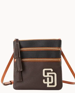 Dooney & Bourke Game Day Ready|Printed Fabric<MLB Triple Zip Crossbody Padres