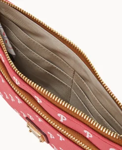 Dooney & Bourke Grab and Go|Wristlets<MLB Double Zip Wristlet Phillies