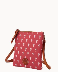 Dooney & Bourke Game Day Ready|Printed Fabric<MLB Small North South Top Zip Crossbody Phillies