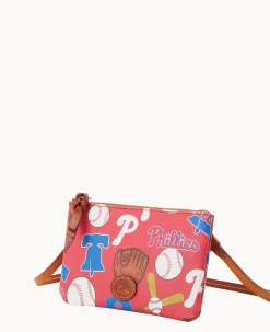 Dooney & Bourke Game Day Ready|Printed Fabric<MLB Top Zip Crossbody Phillies