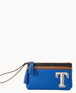 Dooney & Bourke Grab and Go|Wristlets<MLB Double Zip Wristlet Rangers