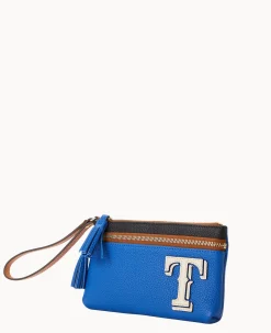 Dooney & Bourke Grab and Go|Wristlets<MLB Double Zip Wristlet Rangers