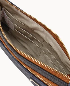 Dooney & Bourke Grab and Go|Wristlets<MLB Double Zip Wristlet Rays