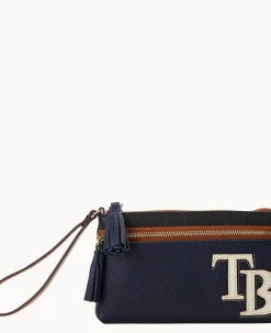 Dooney & Bourke Grab and Go|Wristlets<MLB Double Zip Wristlet Rays