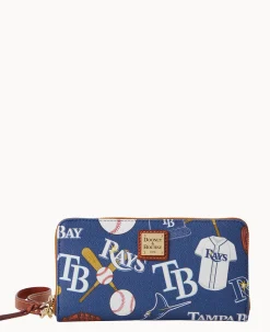 Dooney & Bourke Grab and Go|Wristlets<MLB Large Zip Around Wristlet Rays
