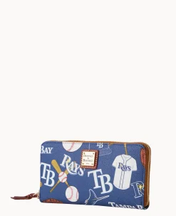 Dooney & Bourke Grab and Go|Wristlets<MLB Large Zip Around Wristlet Rays