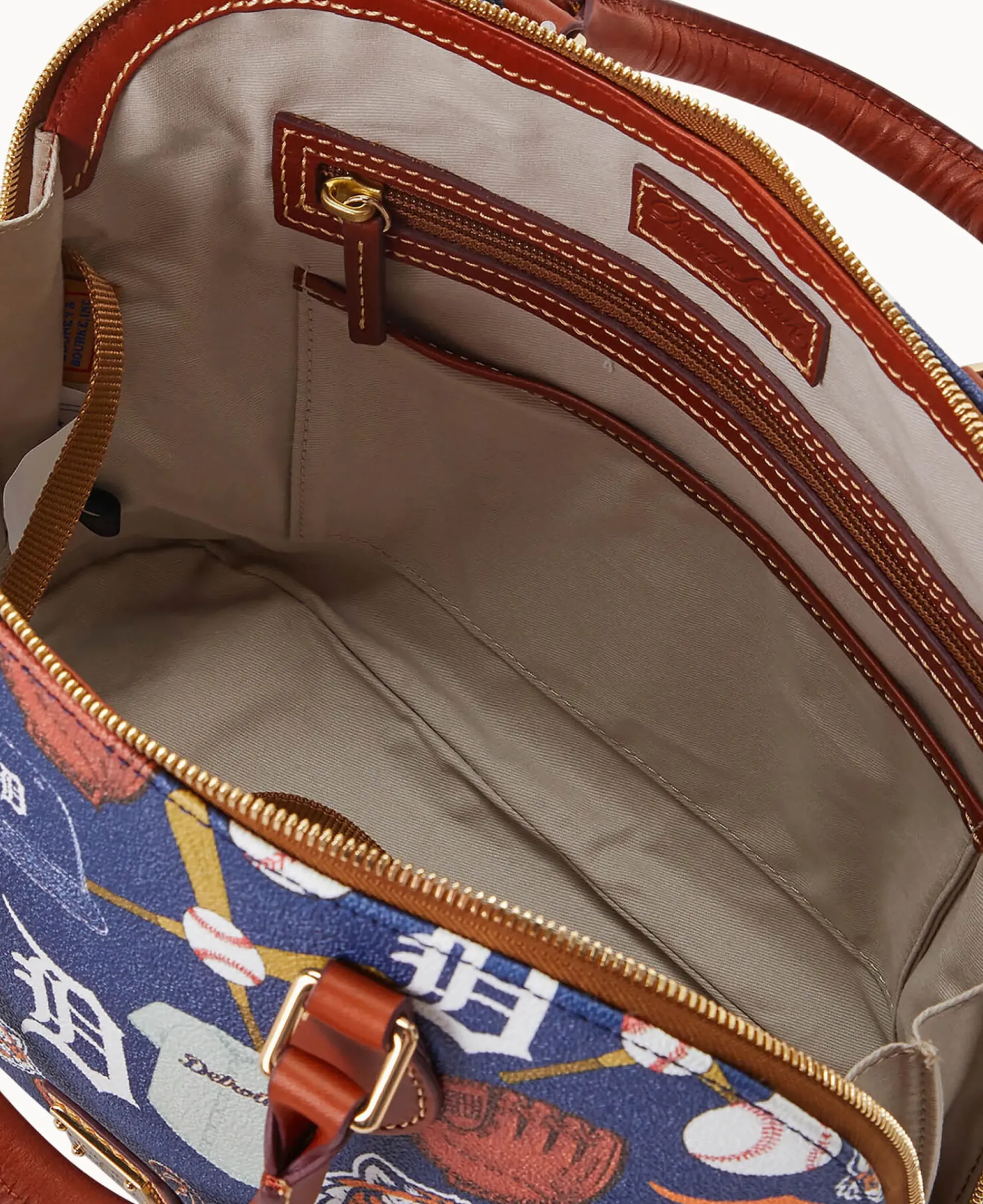 Dooney & Bourke Game Day Ready|Printed Fabric<MLB Zip Zip Satchel Rays