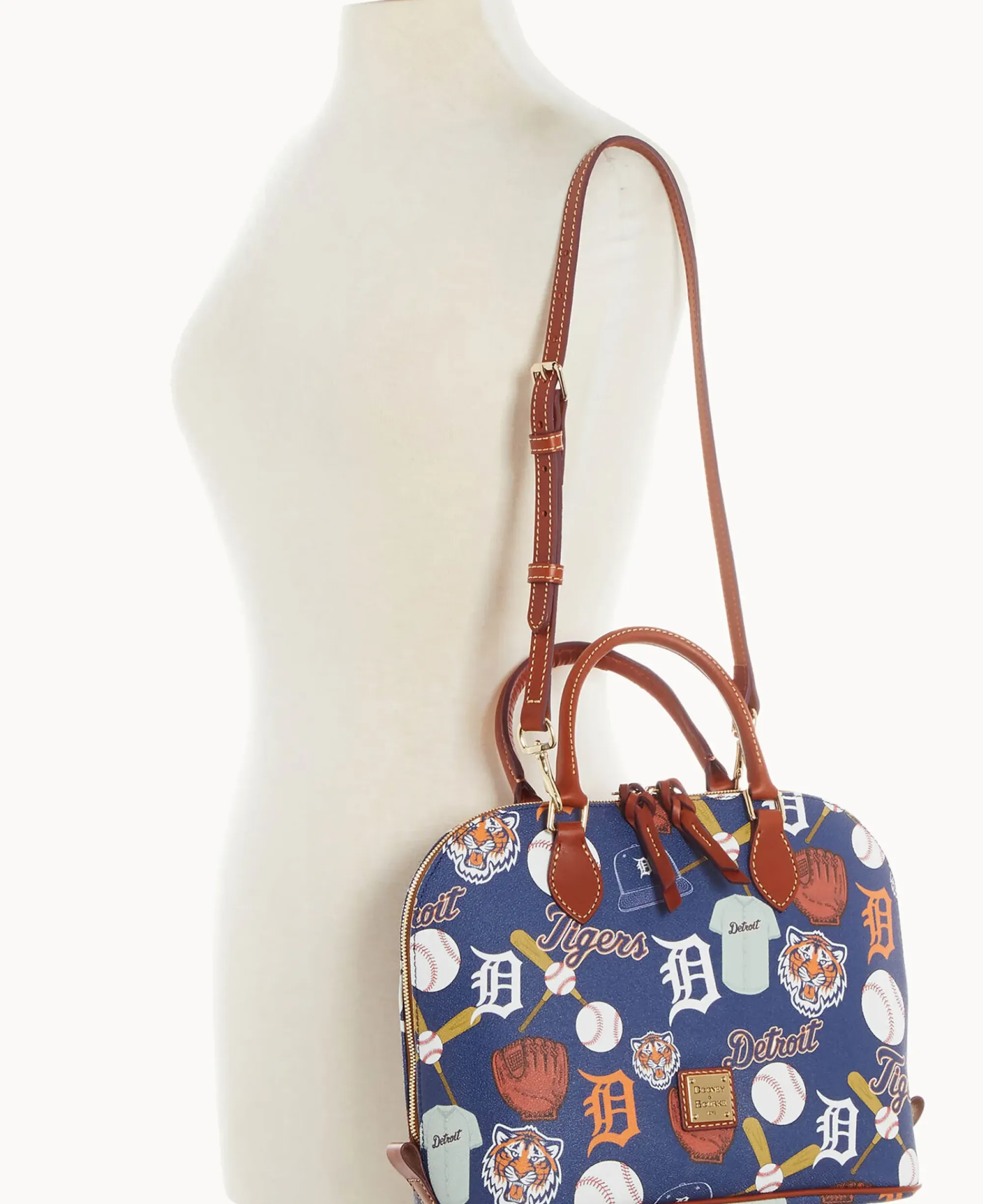 Dooney & Bourke Game Day Ready|Printed Fabric<MLB Zip Zip Satchel Rays