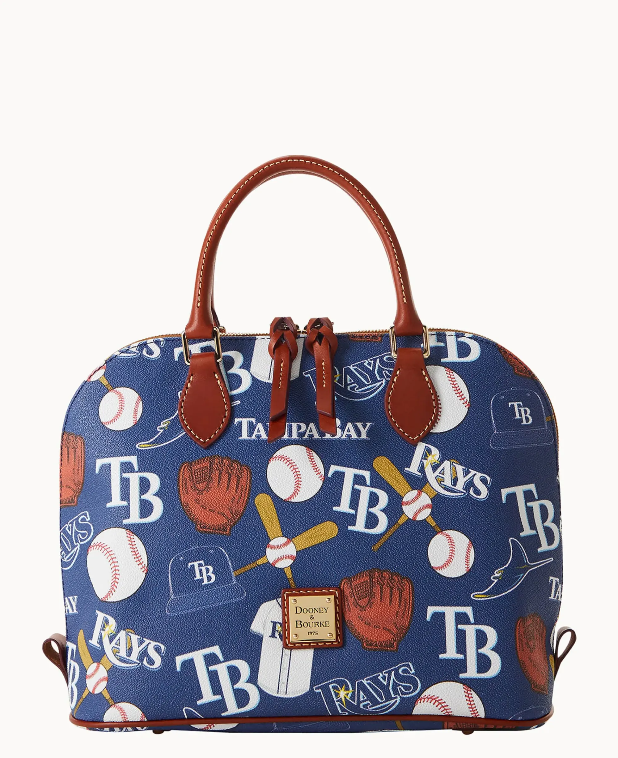 Dooney & Bourke Game Day Ready|Printed Fabric<MLB Zip Zip Satchel Rays