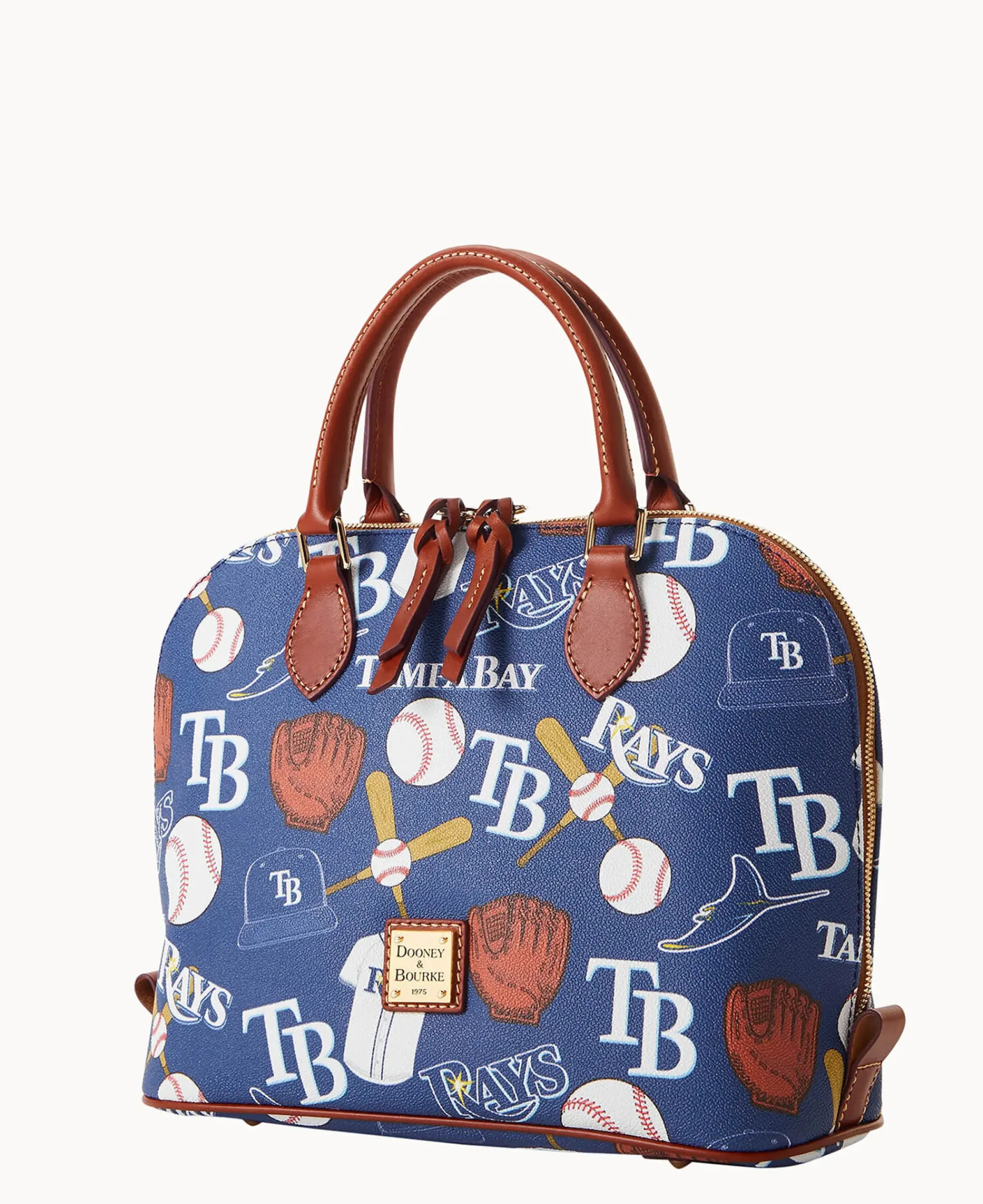 Dooney & Bourke Game Day Ready|Printed Fabric<MLB Zip Zip Satchel Rays