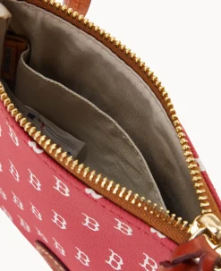 Dooney & Bourke Game Day Ready|Printed Fabric<MLB Small North South Top Zip Crossbody Red Sox
